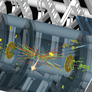Fictief botsingsexperiment (illustratie CERN)