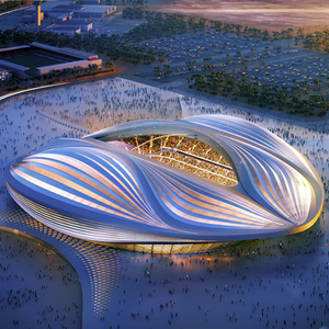 Ontwerp voor het voetbalstadion in Qatar.