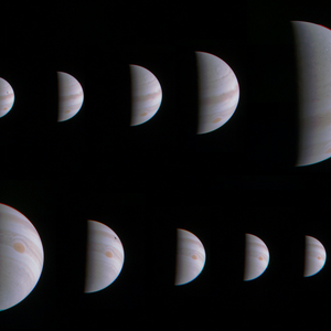 Juno maakte foto's terwijl hij Jupiter nadert en er weer vandaan reist.